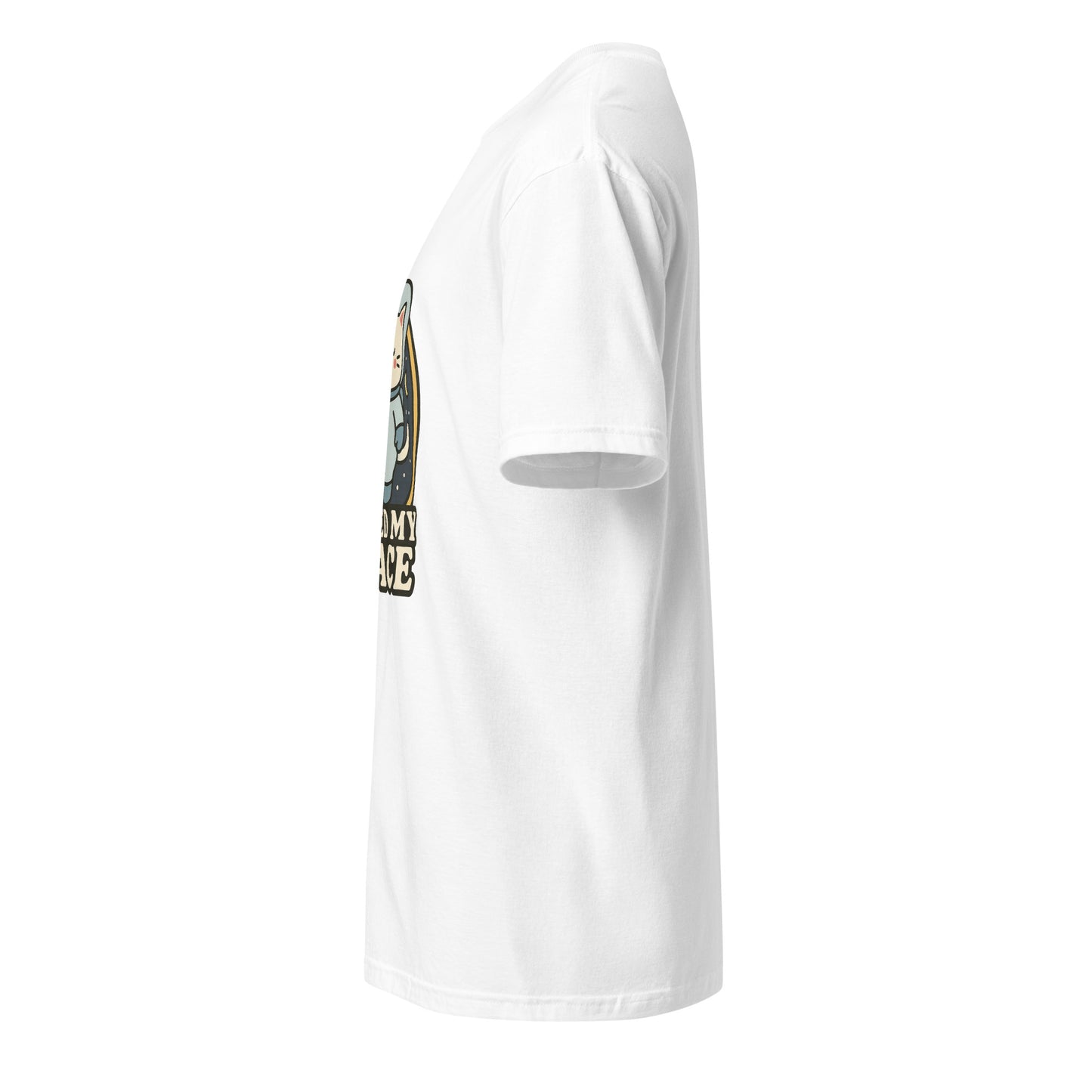 I Need Space – Lucky Cat Astronaut - Short-Sleeve Unisex T-Shirt - Graphic Tee - White - Left side
