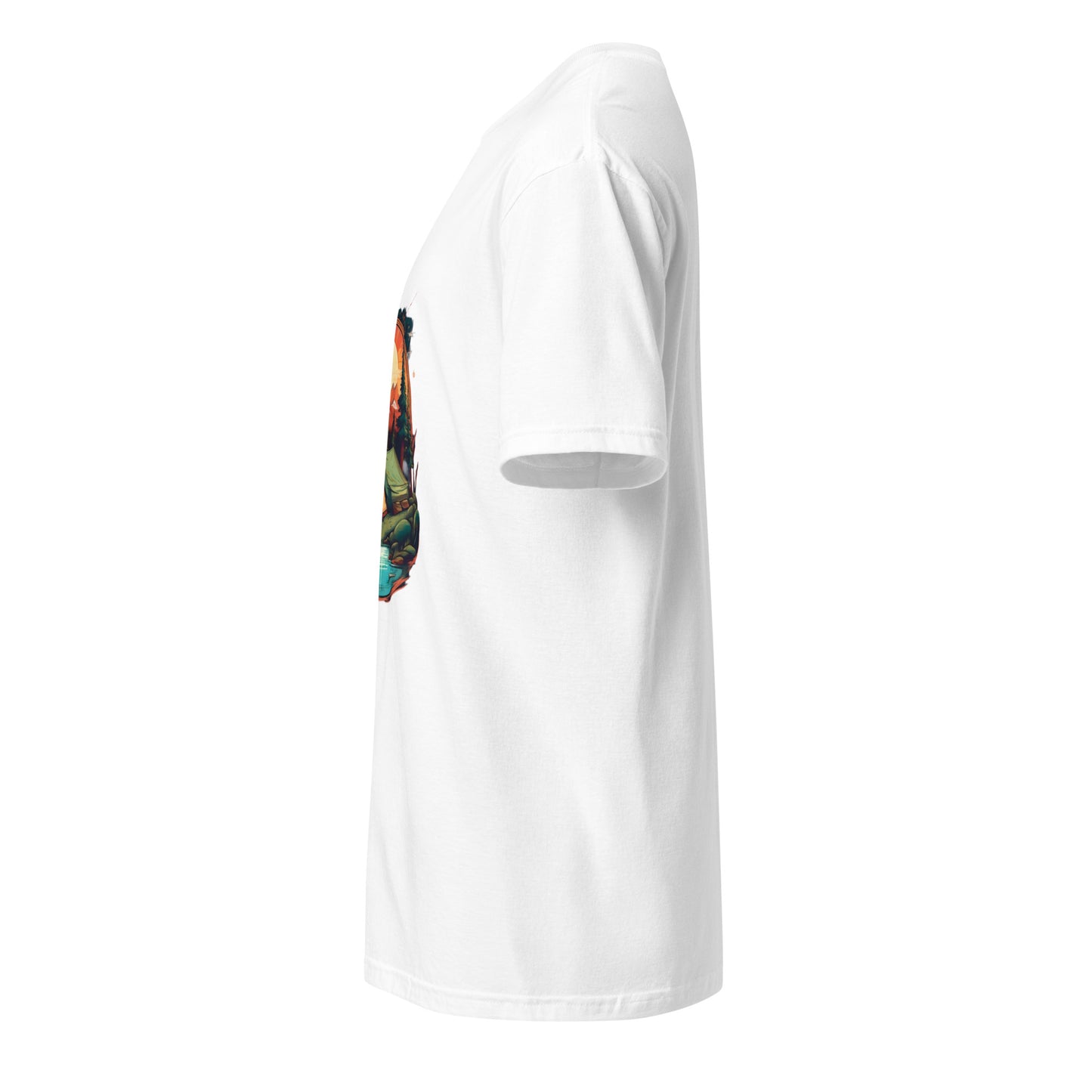 Golden Escape – Twin Tent Adventure - Short-Sleeve Unisex T-Shirt - Graphic Tee - White - Left side