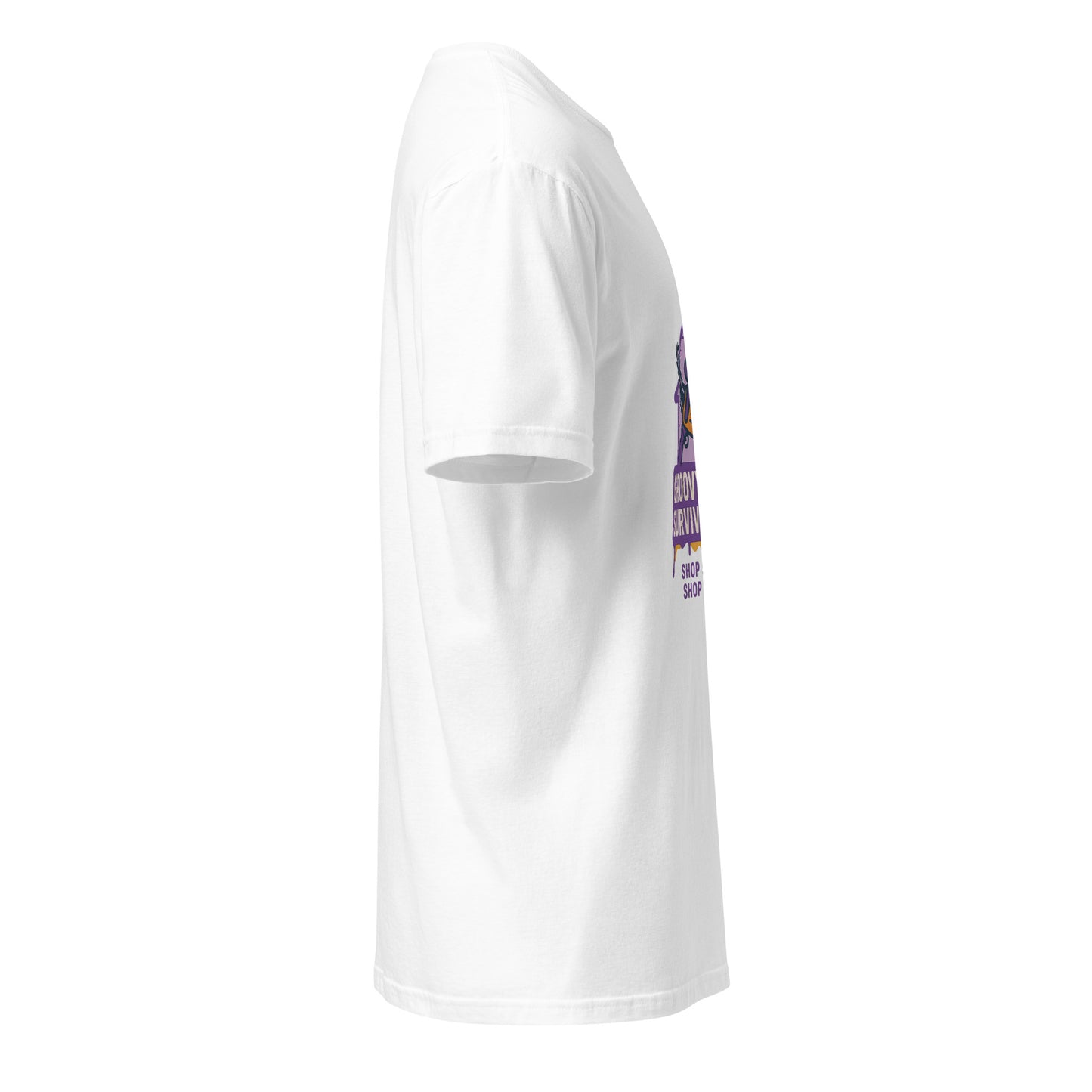 Groovy Cabin- Retro Horror Vibes - Short-Sleeve Unisex T-Shirt - Graphic Tee - White - Right side