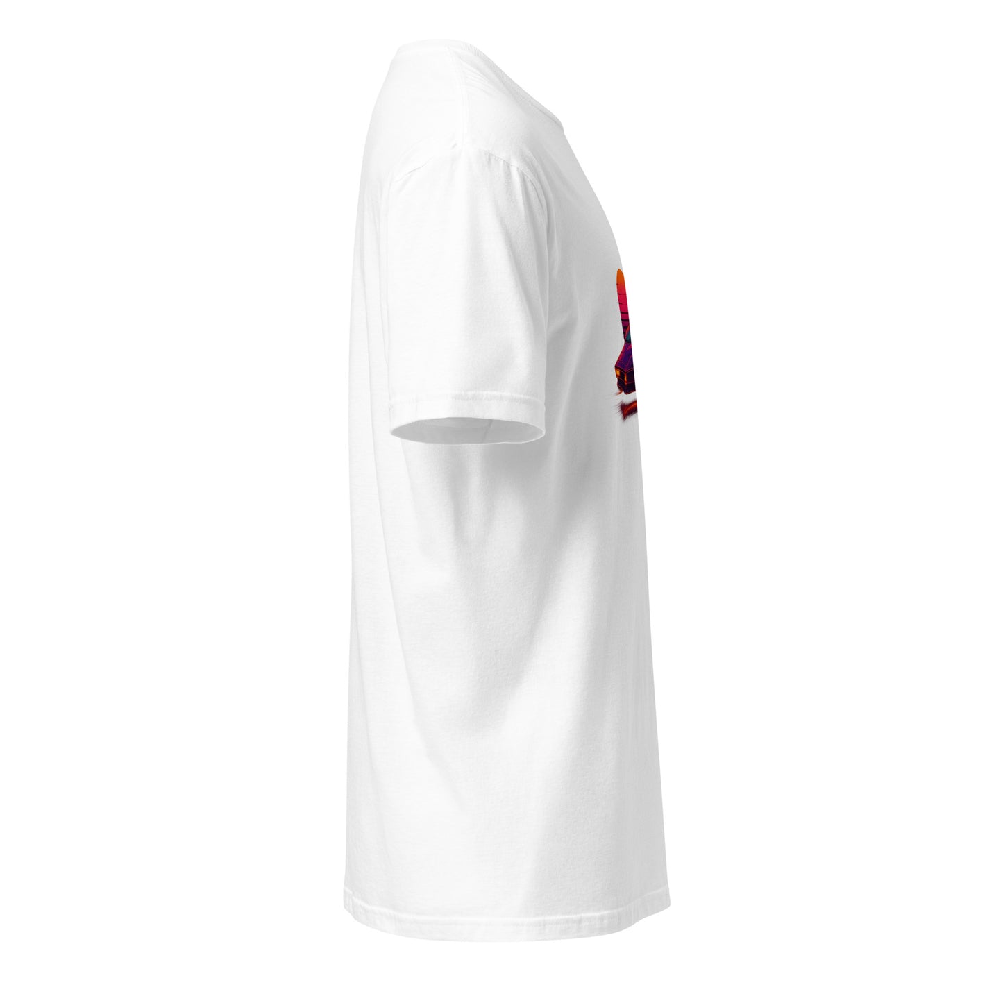 Synthwave Supercar – Race Into The Neon Future - Short-Sleeve Unisex T-Shirt - Graphic Tee - White - Right side