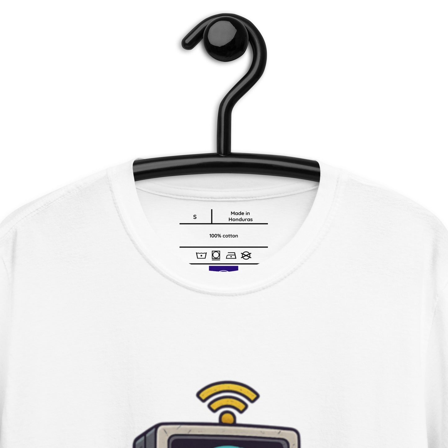 Digital Destroyer - Skeleton Bandwidth Battle - Short-Sleeve Unisex T-Shirt - Graphic Tee - White - Front Neckline