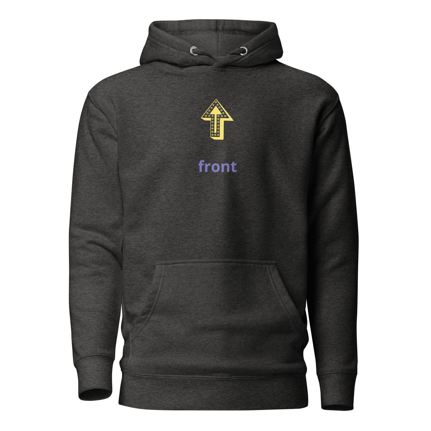 Up Front - Bold Humour - Unisex Hoodie - Charcoal Heather - Front