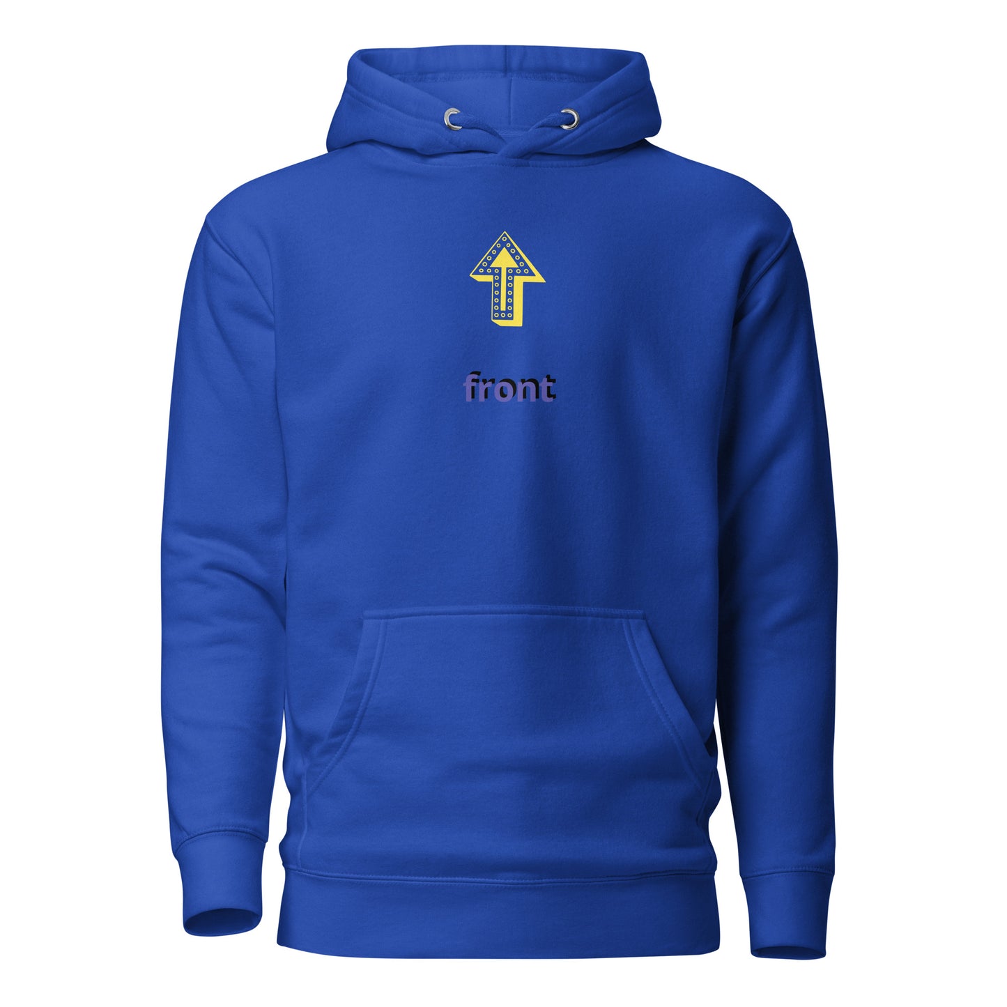 Up Front - Bold Humour - Unisex Hoodie - Royal Blue - Front