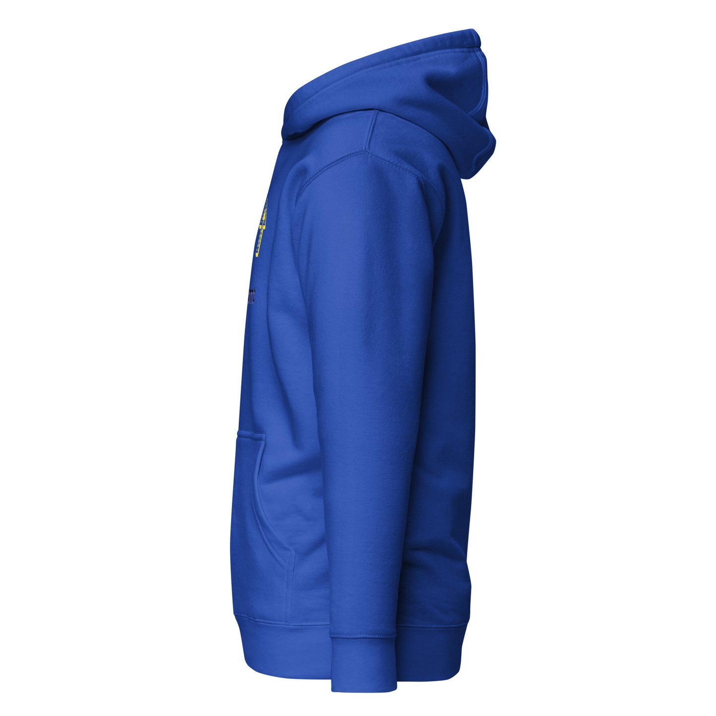 Up Front - Bold Humour - Unisex Hoodie - Royal Blue - Left side