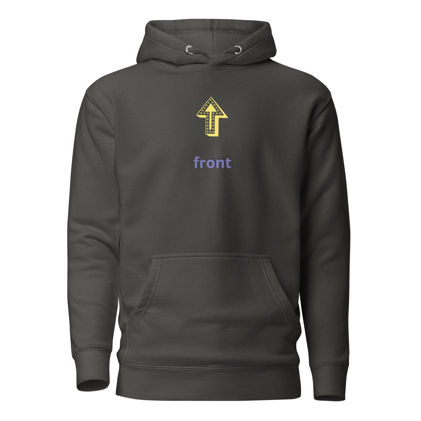 Up Front - Bold Humour - Unisex Hoodie - Vintage Black - Front