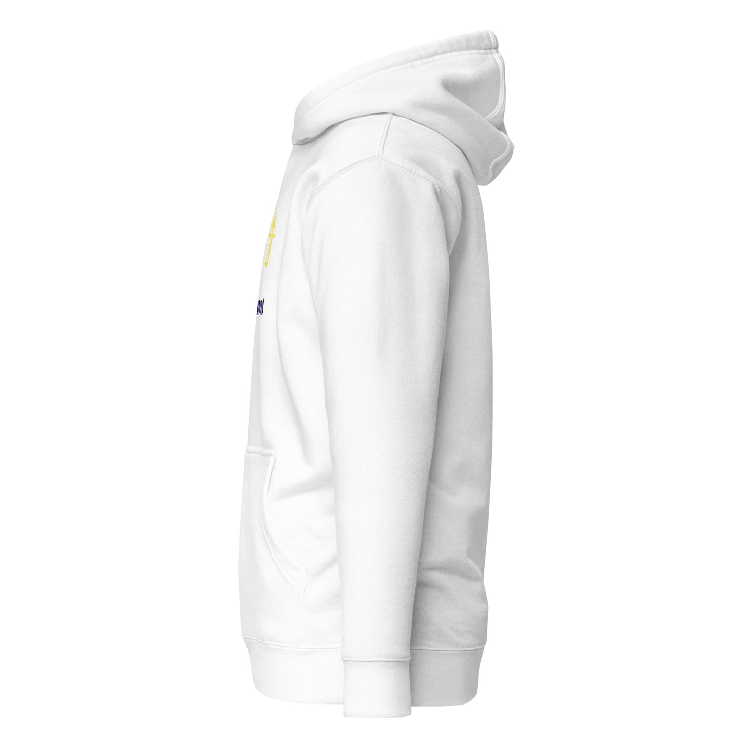 Up Front - Bold Humour - Unisex Hoodie - White - Left side