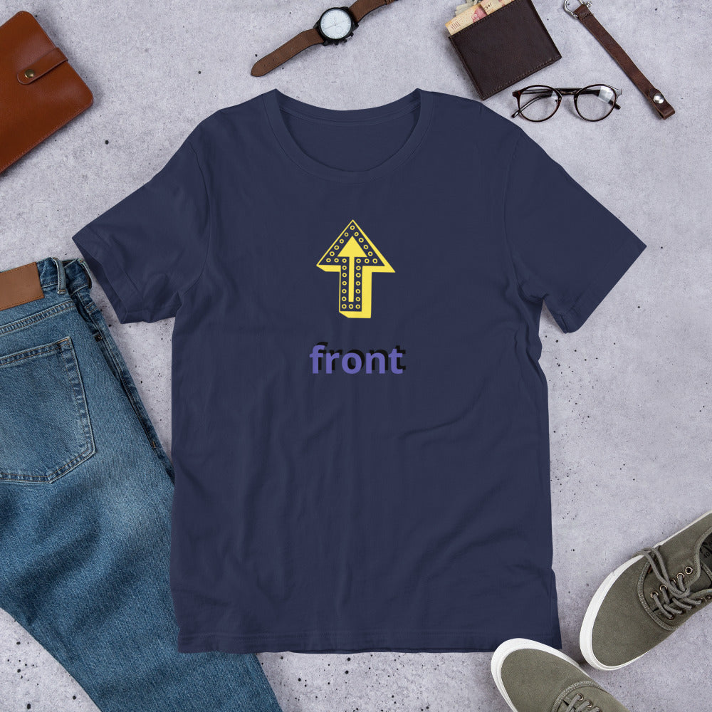 Up Front - Bold Humour - Short-Sleeve Unisex T-Shirt - Graphic Tee - Navy - Front