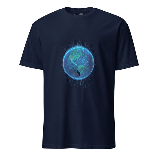 Cosmic Circuitry - Futuristic Cyberpunk - Short-Sleeve Unisex T-Shirt - Graphic Tee - Black - Front