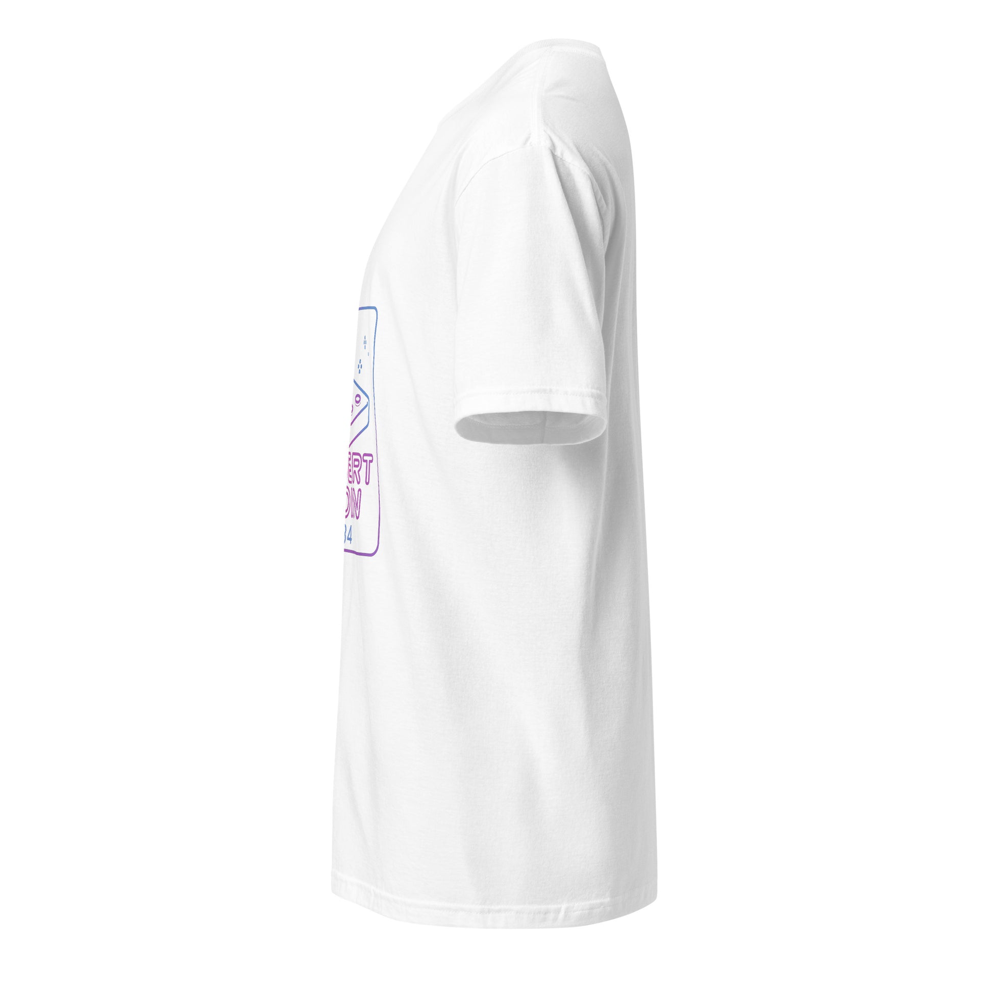 Insert Coin 84 – Retro Joystick Neon - Short-Sleeve Unisex T-Shirt - Graphic Tee - White - Left side