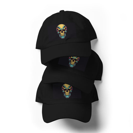 Sci-Fi Skull - Electrifying Skull Design - Cap - Baseball Cap - Black - Front