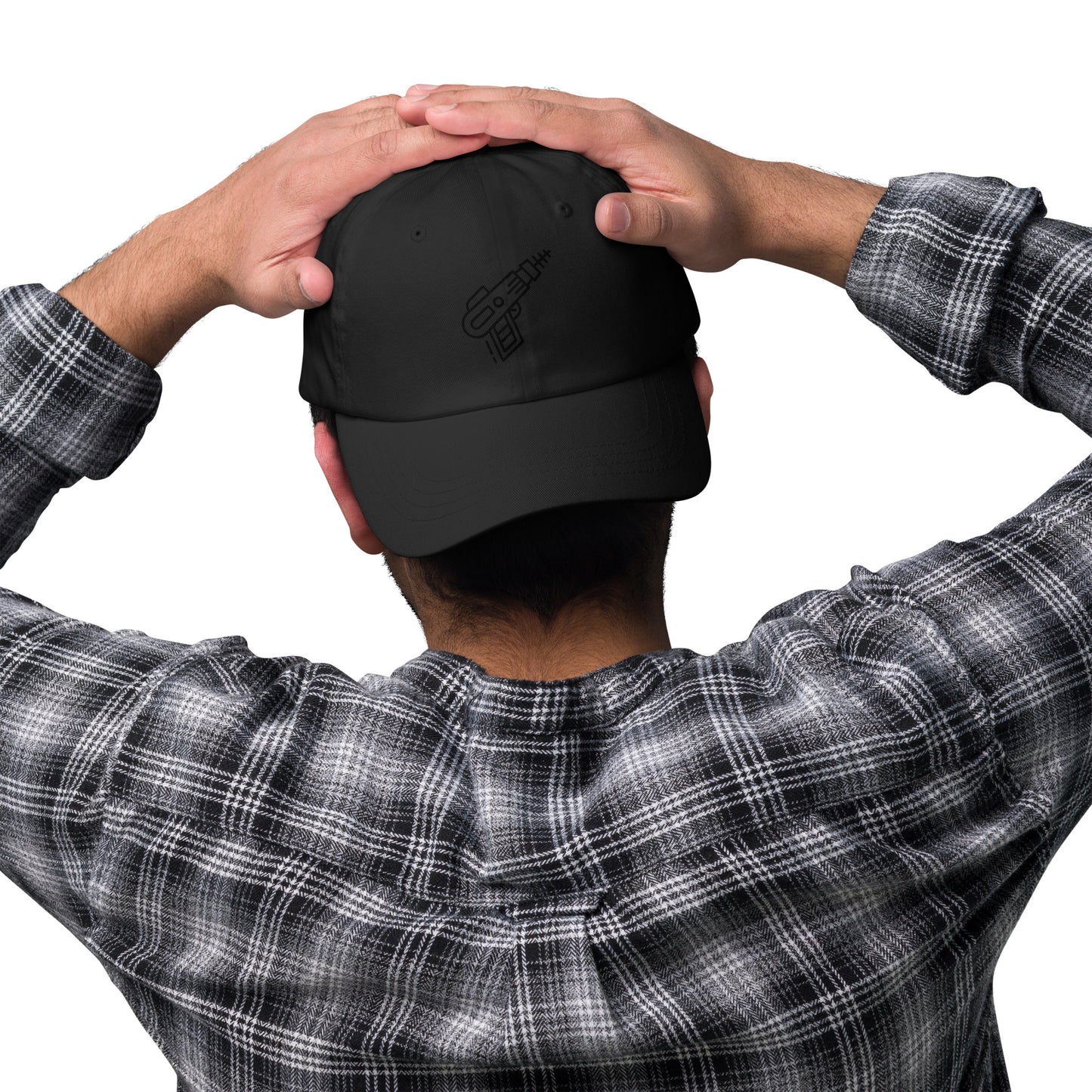 Retro Ray Pistol - Minimalist Sci-Fi Style - Cap - Baseball Cap - Black - Front