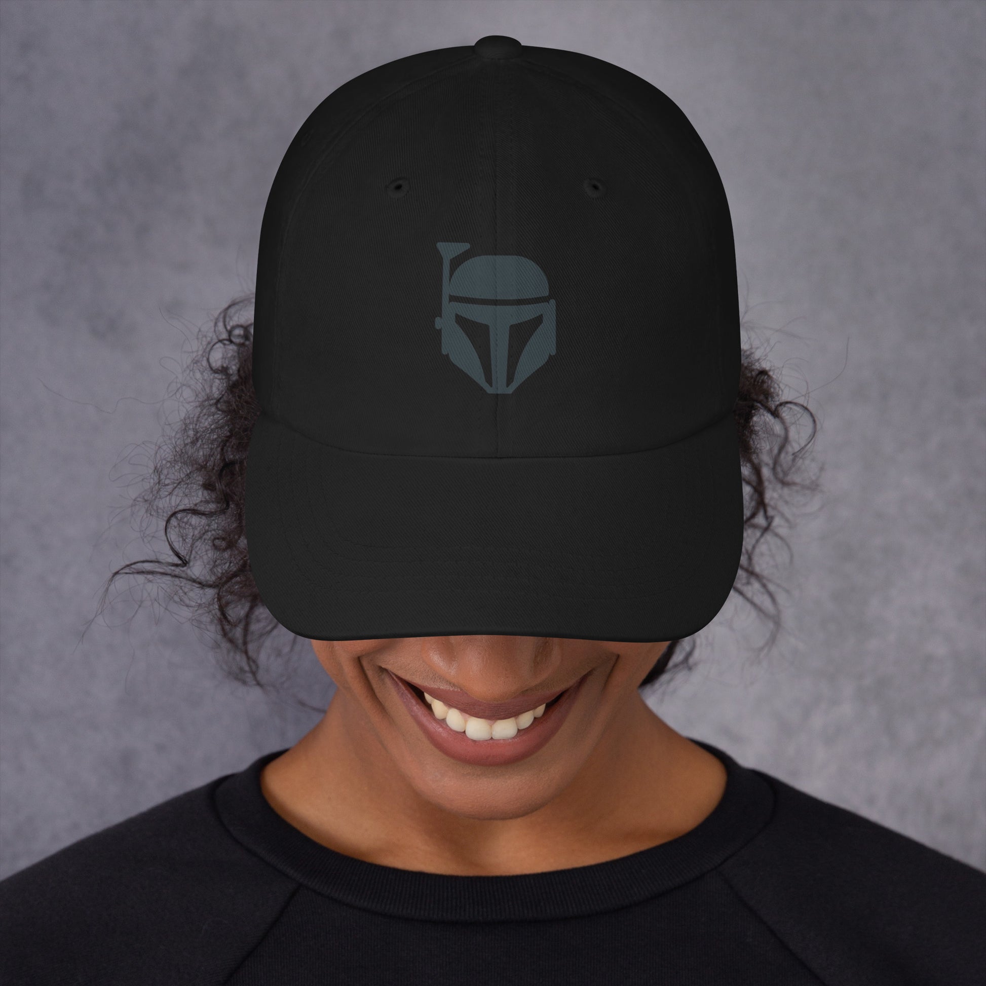 Bounty Hunter - Minimalist Mandalorian Icon - Cap - Baseball Cap - Black - Front