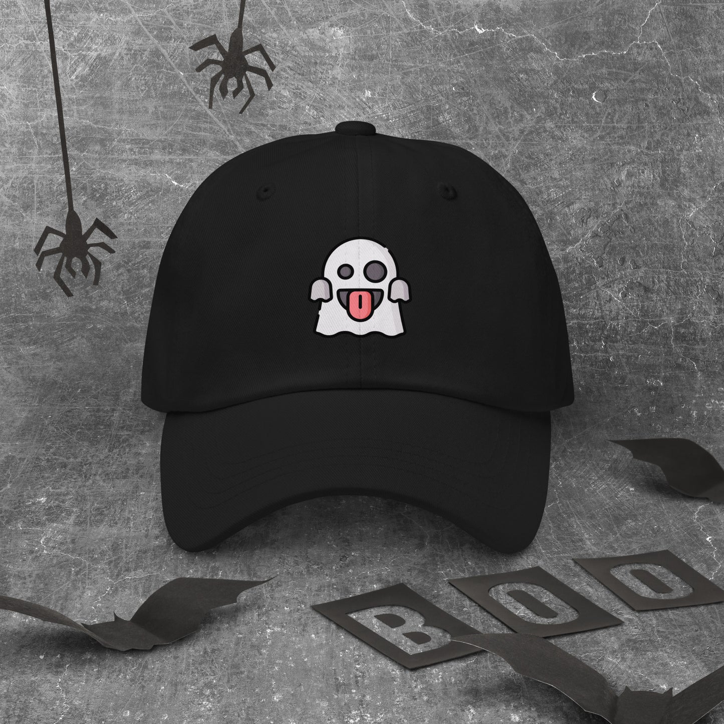 Spooky - Cheeky Ghost Vibes - Cap - Baseball Cap - Black - Front