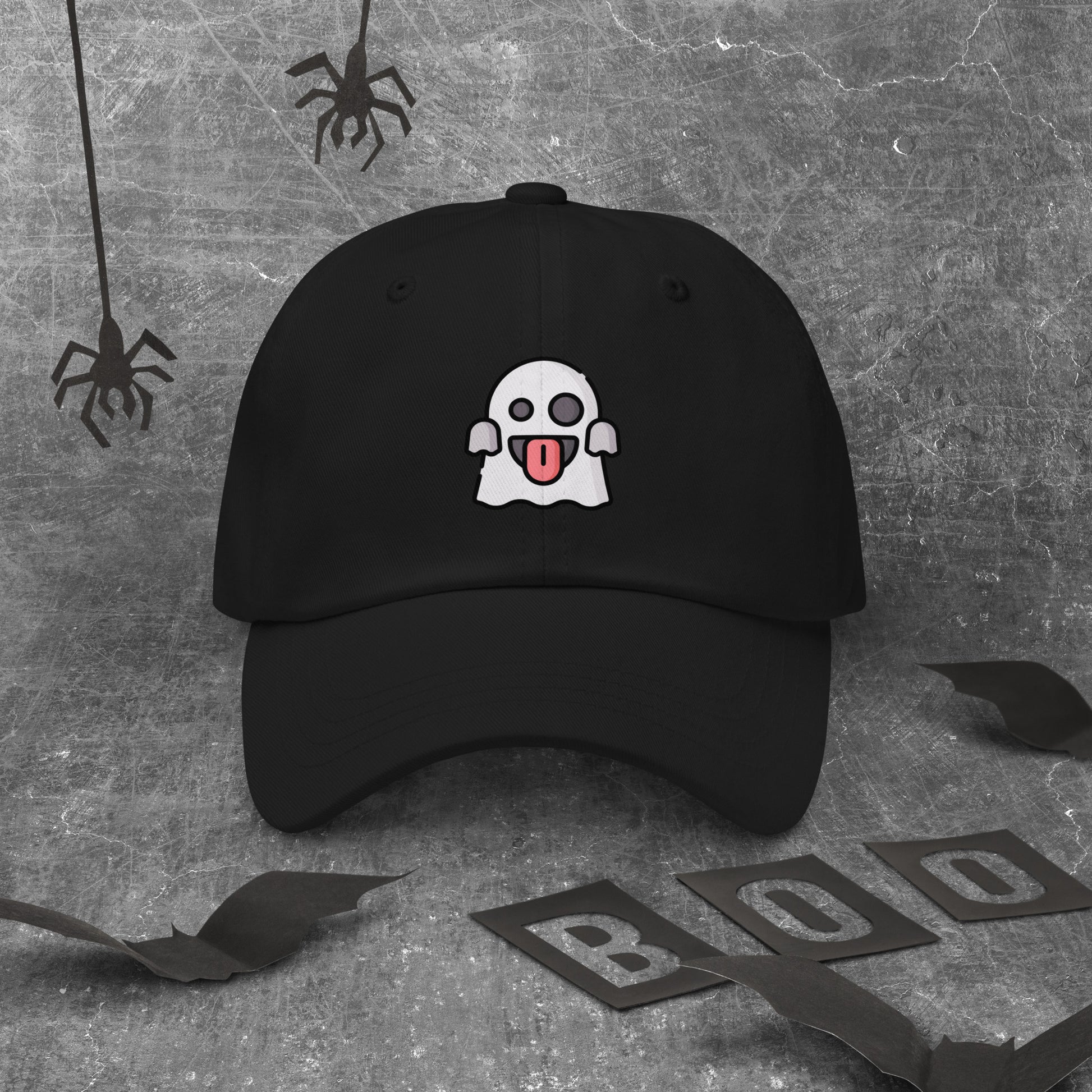 Spooky - Cheeky Ghost Vibes - Cap - Baseball Cap - Black - Front