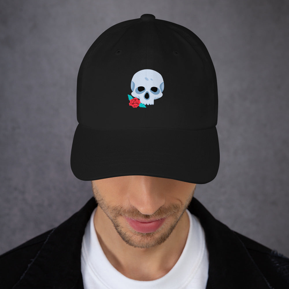 Skull & Flora - Modern Gothic Vibe - Cap - Baseball Cap - Black - Front