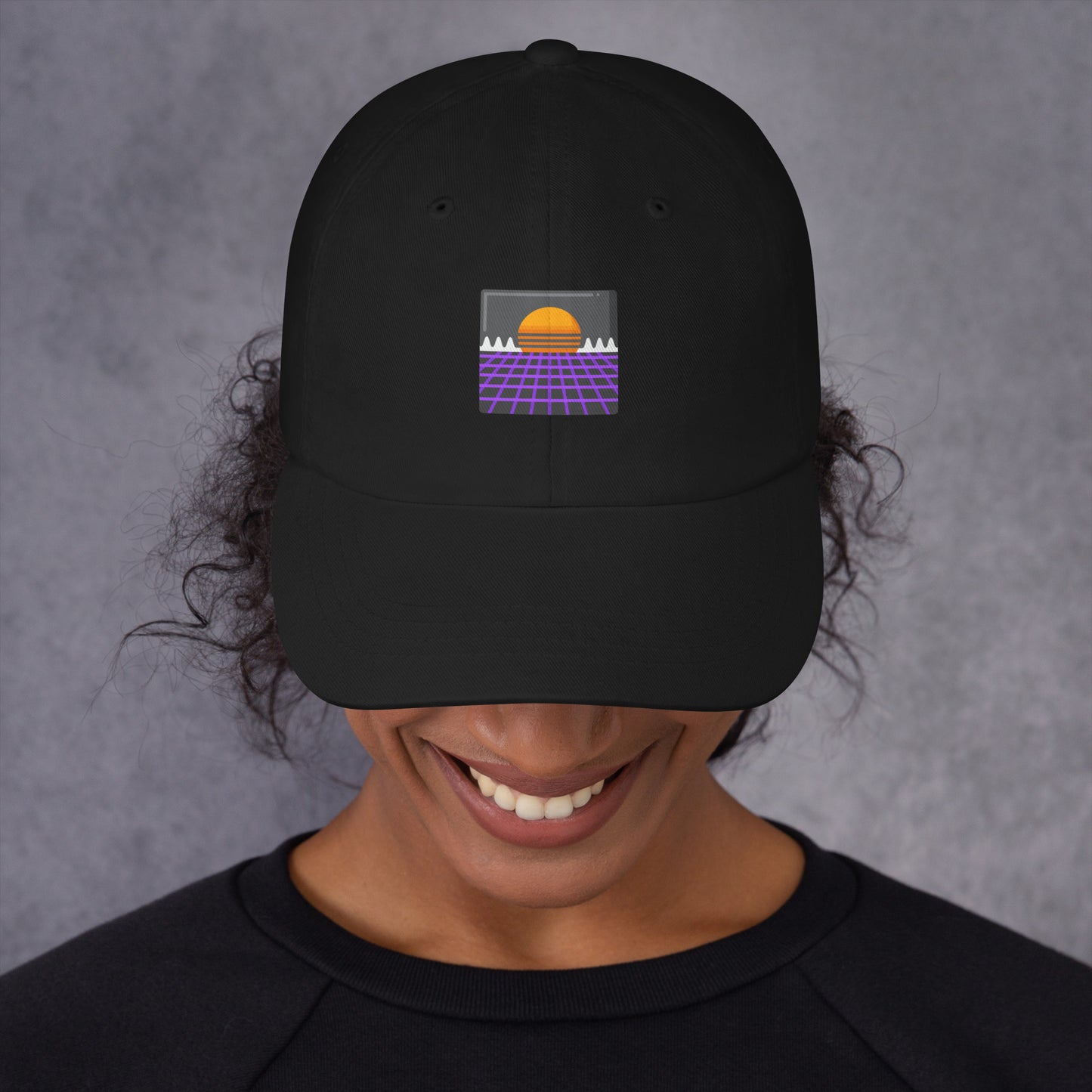 Retro Wave City - Digital Dreamscape - Cap - Baseball Cap - Black - Front