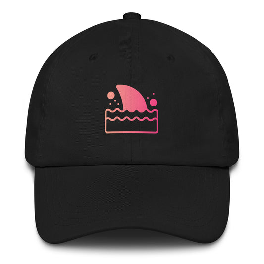 Shark Fin - Pink Hue Minimalist - Cap - Baseball Cap - Black - Front