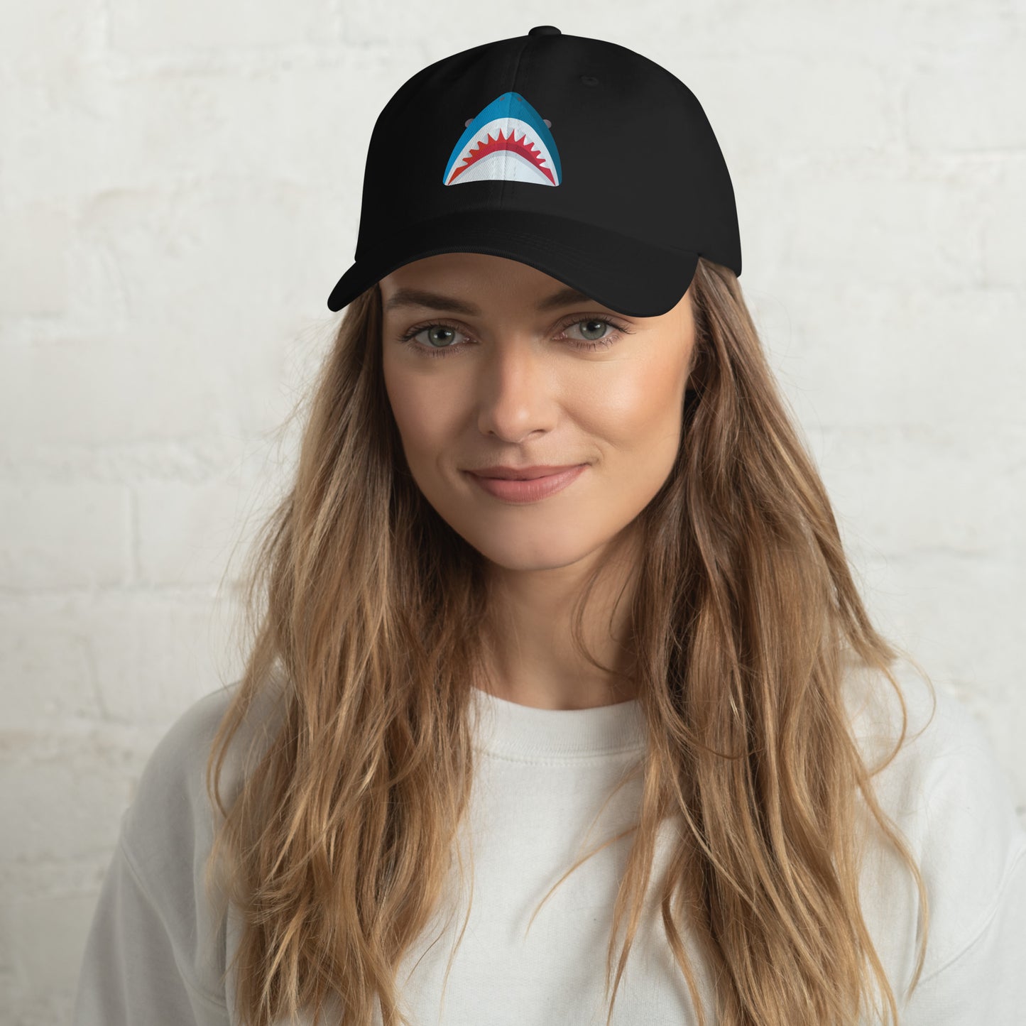 Mr Shark - Cartoon Jaws Pop-Up - Cap - Baseball Cap - Black - Front