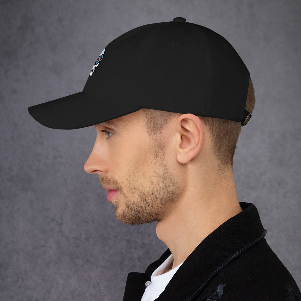 Cyber Robot - Minimalist Cyber Design - Cap - Baseball Cap - Black - Left side