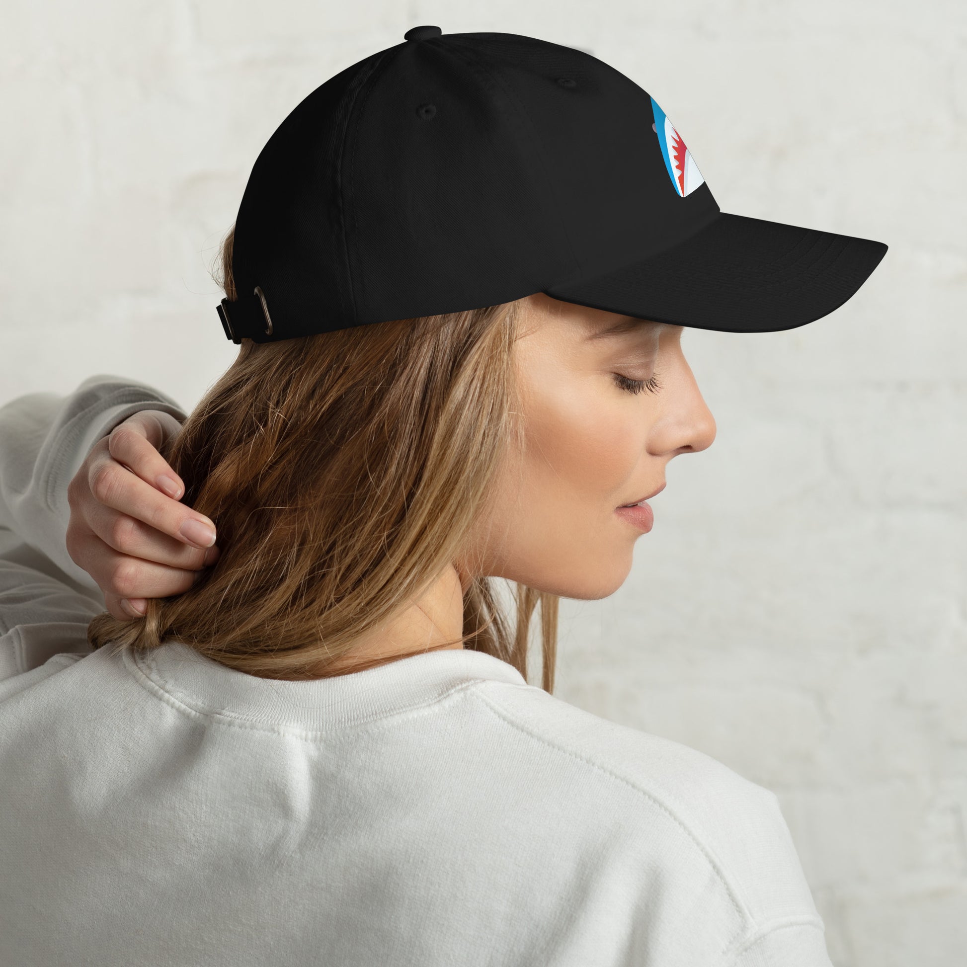 Mr Shark - Cartoon Jaws Pop-Up - Cap - Baseball Cap - Black - Right side