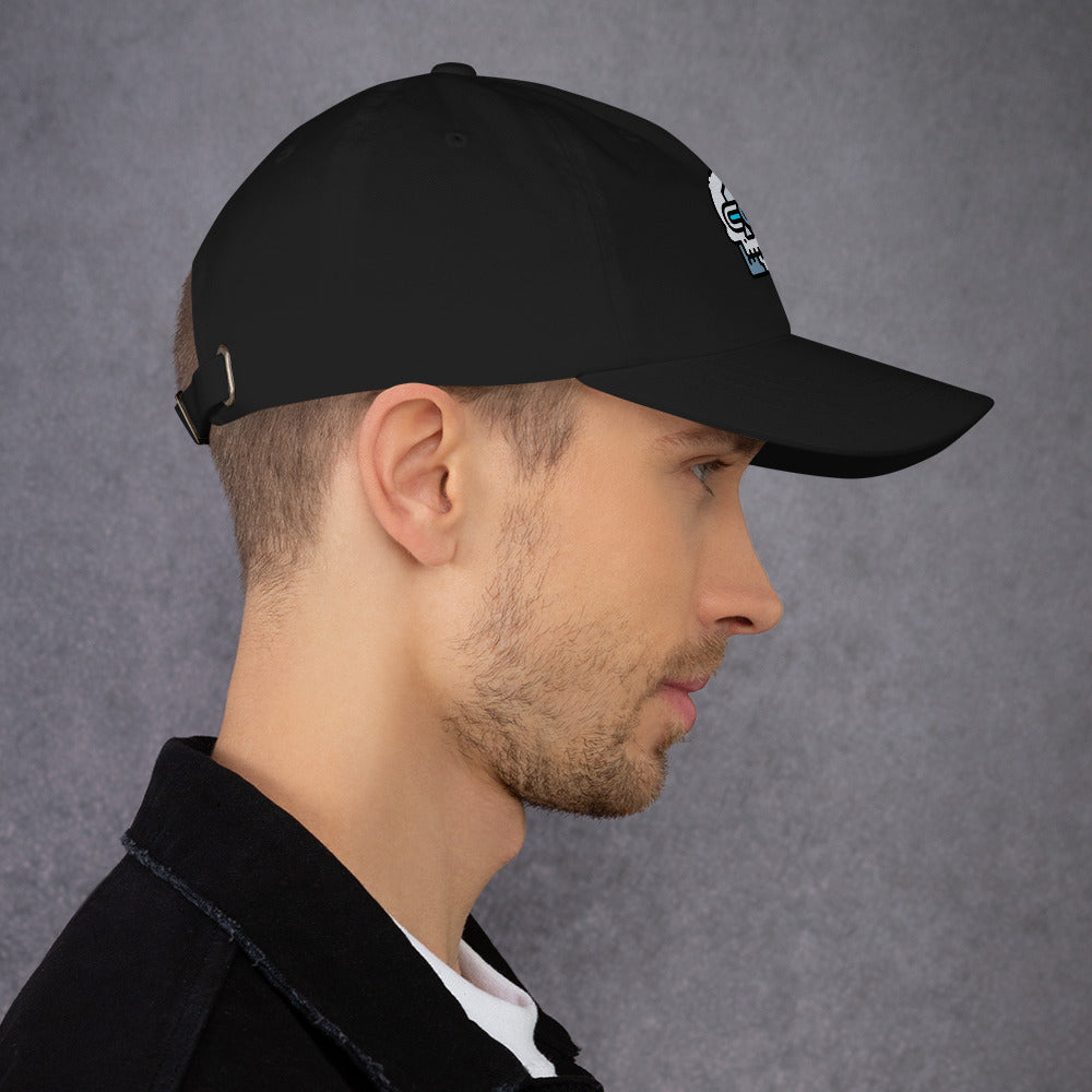 Cyber Robot - Minimalist Cyber Design - Cap - Baseball Cap - Black - Right side