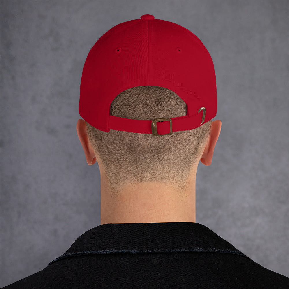 Cyber Robot - Minimalist Cyber Design - Cap - Baseball Cap - Cranberry - Back