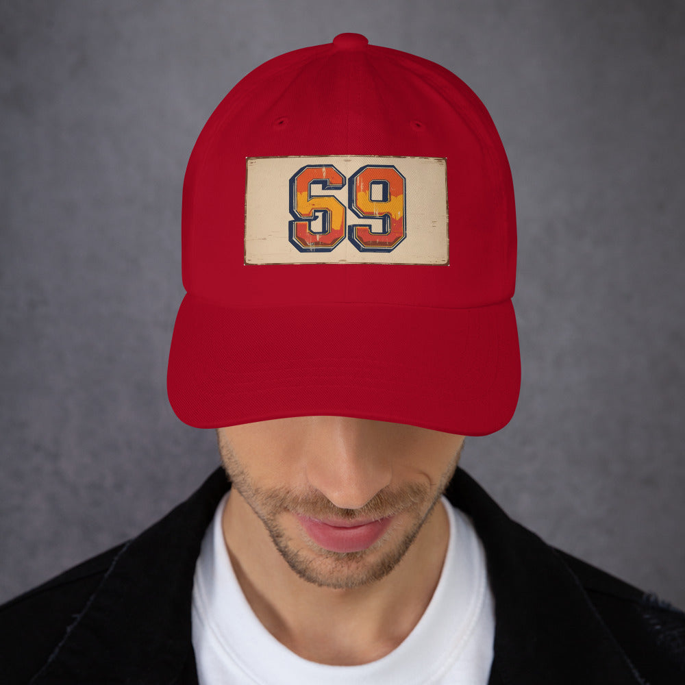 Do you - Bold ‘69’ Design - Cap - Baseball Cap - Cranberry - Front