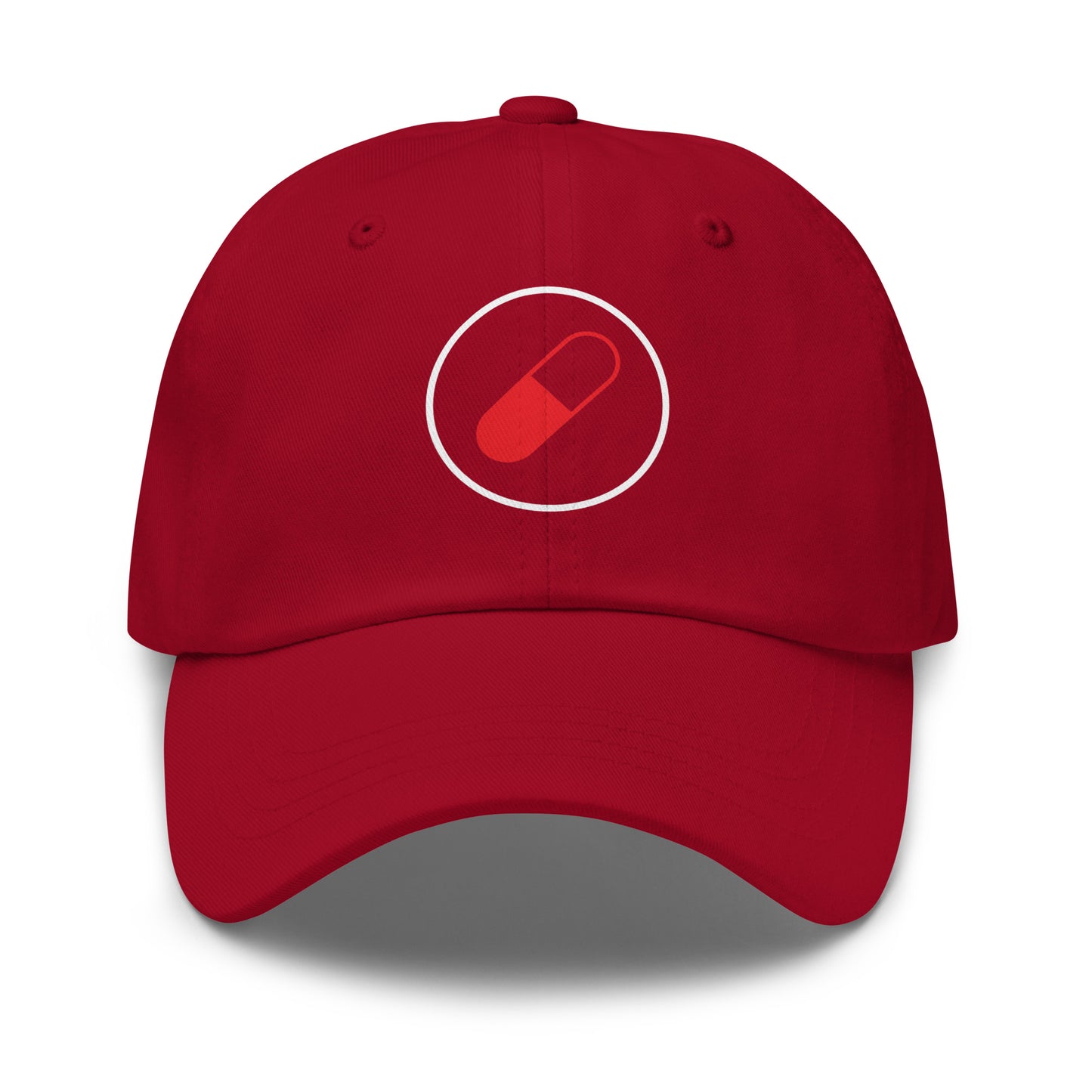 Red Pill - Sci-Fi Tribute - Cap - Baseball Cap - Cranberry - Front