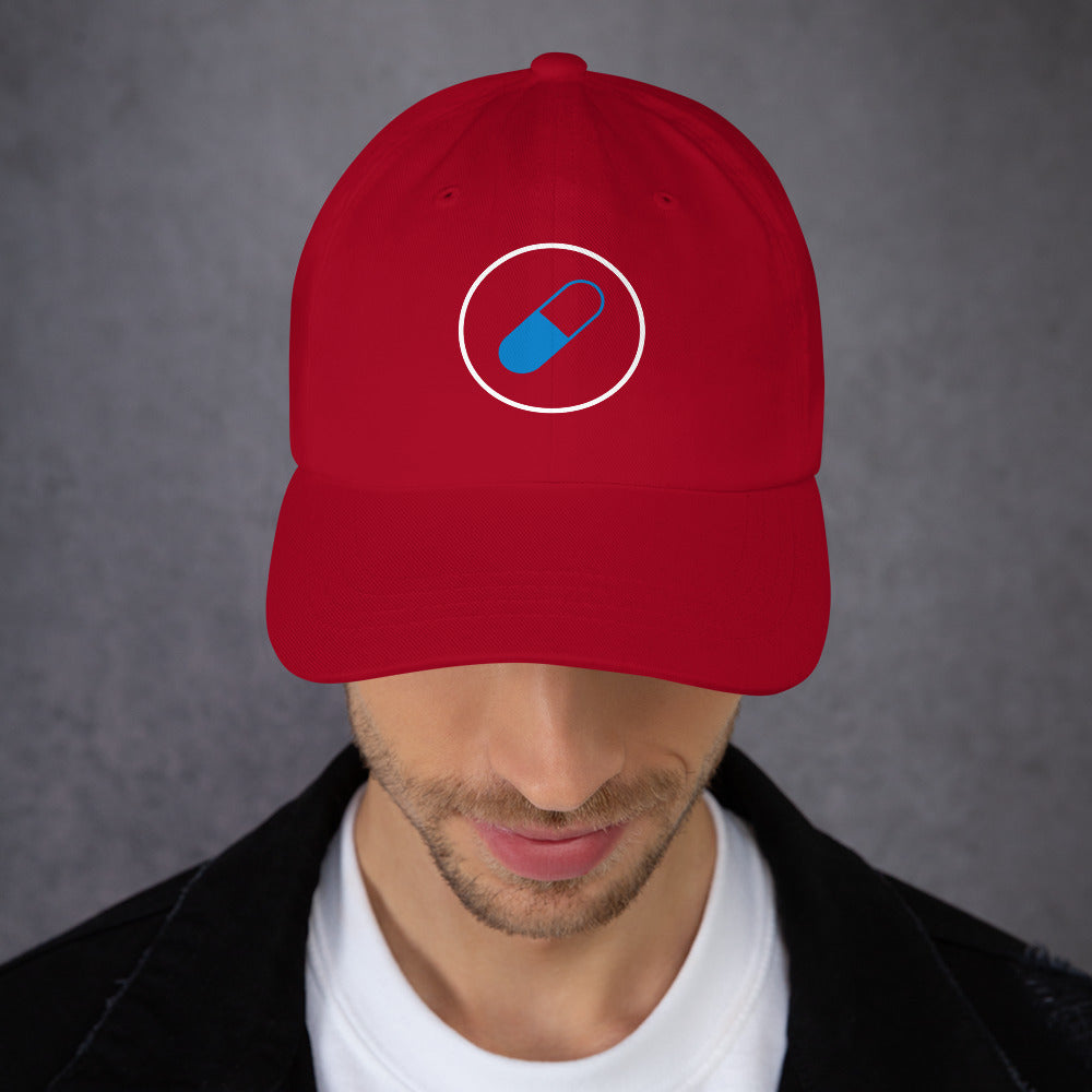 Blue Pill - Sci-Fi Tribute - Cap - Baseball Cap - Cranberry - Front