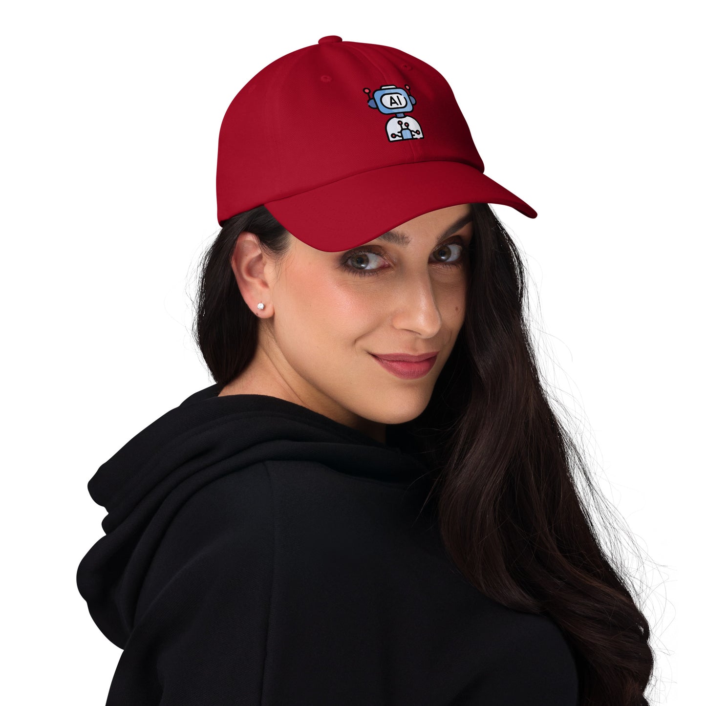 AI - Future Meets Fashion - Cap - Baseball Cap - Cranberry - Front