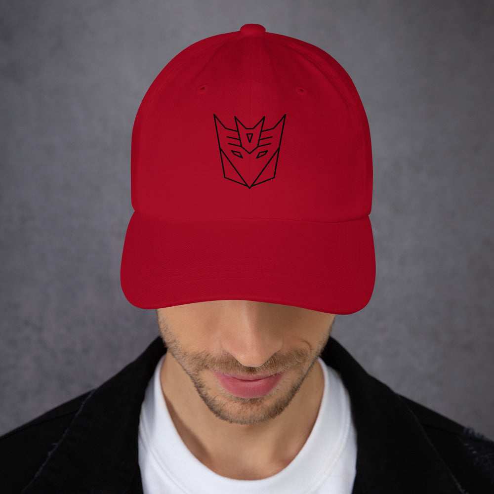 Tranzforma 3 - Minimalist Mech Icon - Cap - Baseball Cap - Cranberry - Front