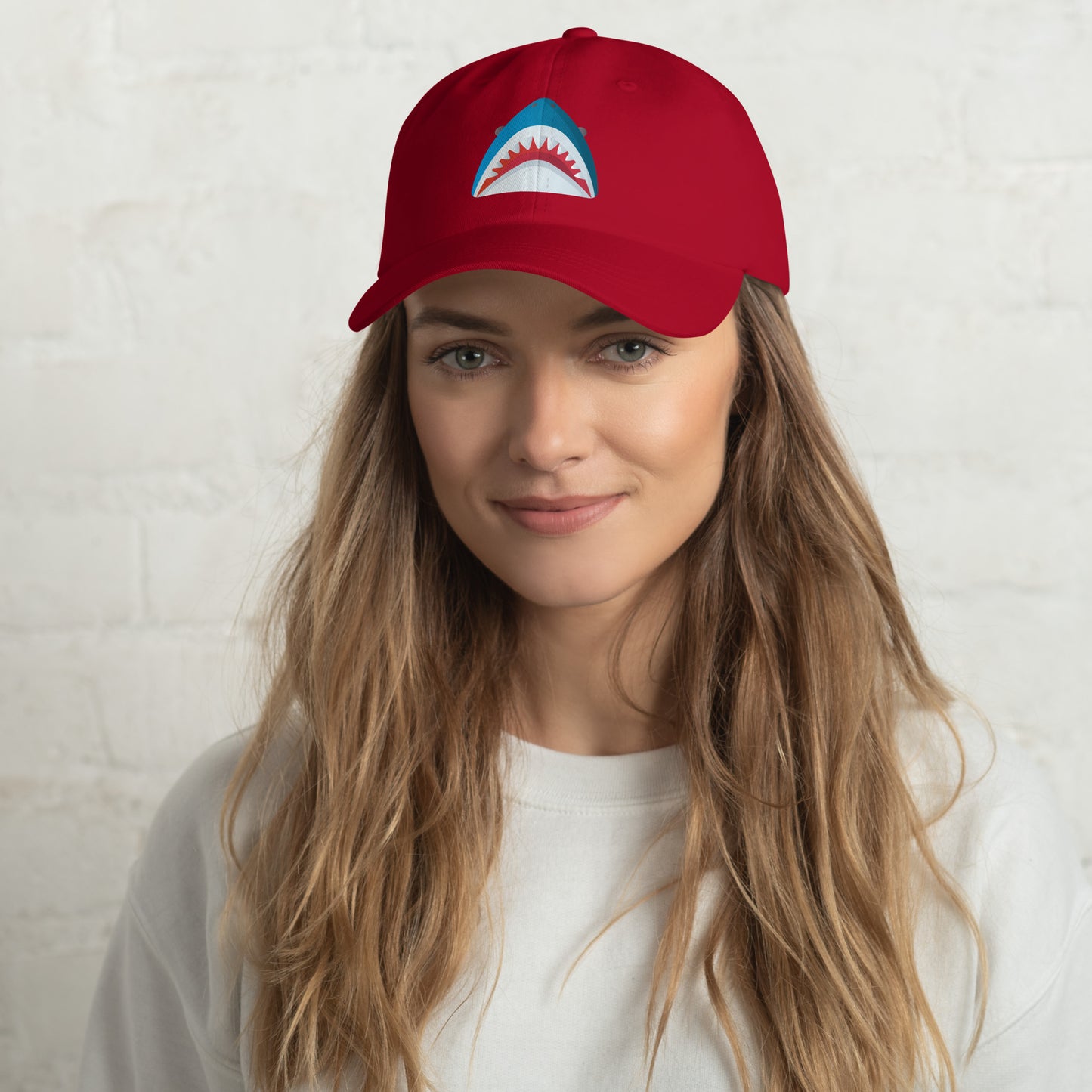 Mr Shark - Cartoon Jaws Pop-Up - Cap - Baseball Cap - Red - Front