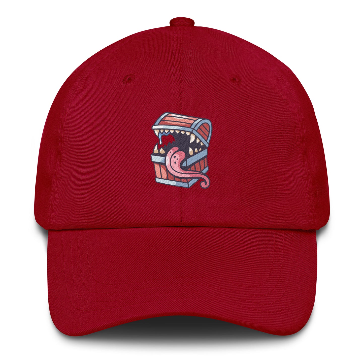 Treasure chest - Monster Chest Design - Cap - Baseball Cap - Cranberry - Front