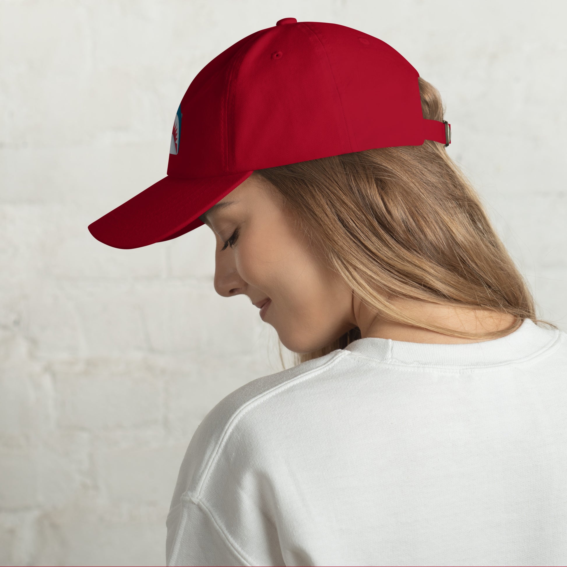 Mr Shark - Cartoon Jaws Pop-Up - Cap - Baseball Cap - Red - Left side