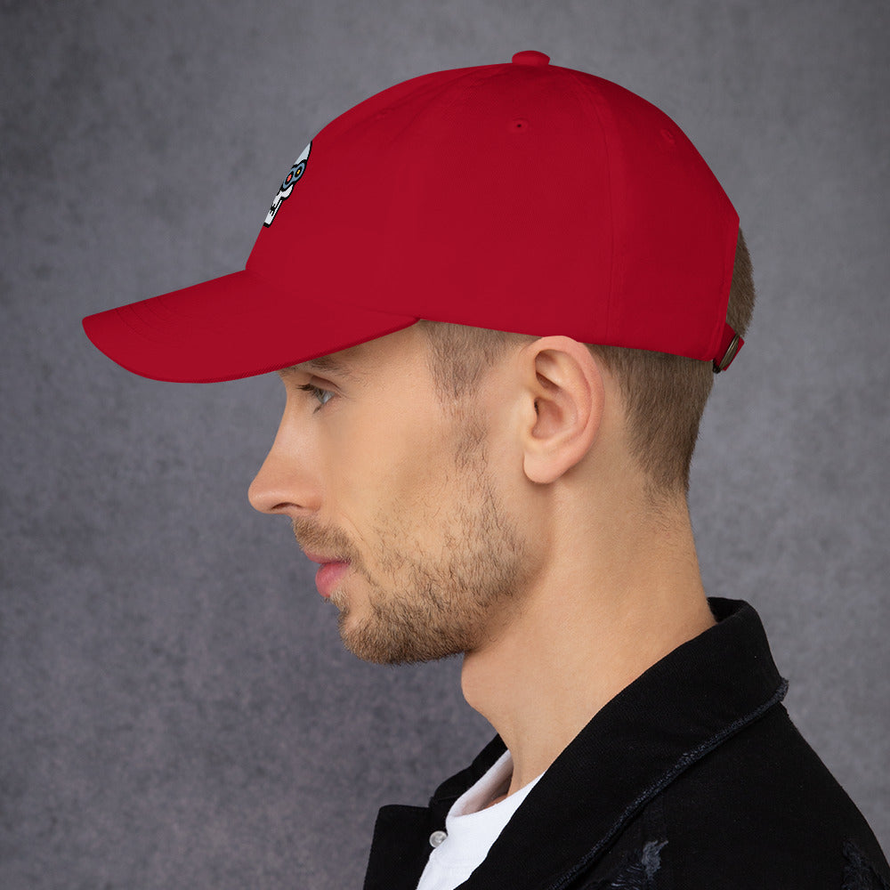 Cyber Robot - Minimalist Cyber Design - Cap - Baseball Cap - Cranberry - Left side