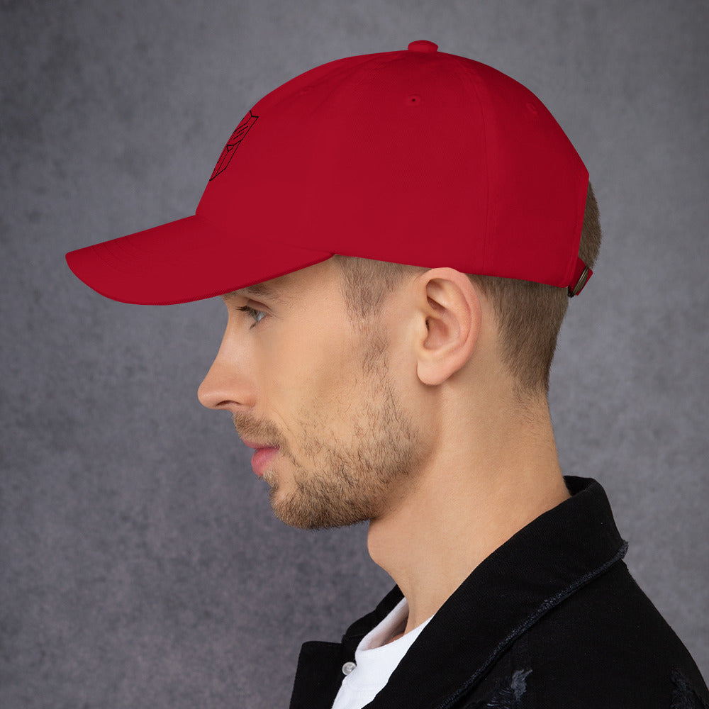 Tranzforma 2 - Minimalist Heroic Mech Icon - Cap - Baseball Cap - Cranberry -
Left side