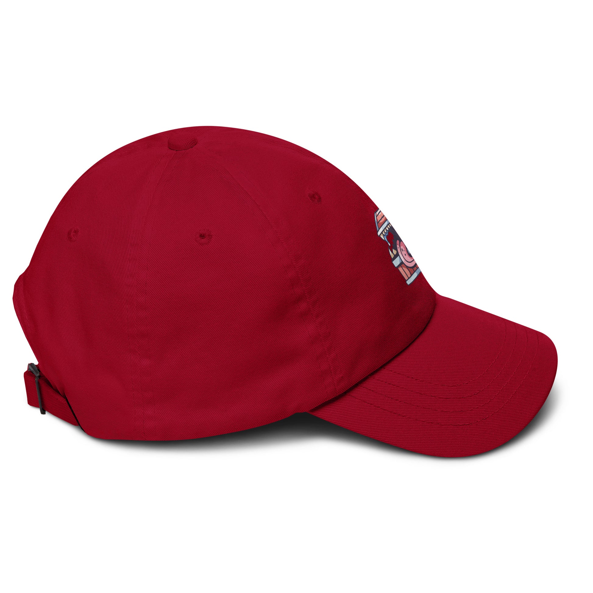 Treasure chest - Monster Chest Design - Cap - Baseball Cap - Cranberry - Right side