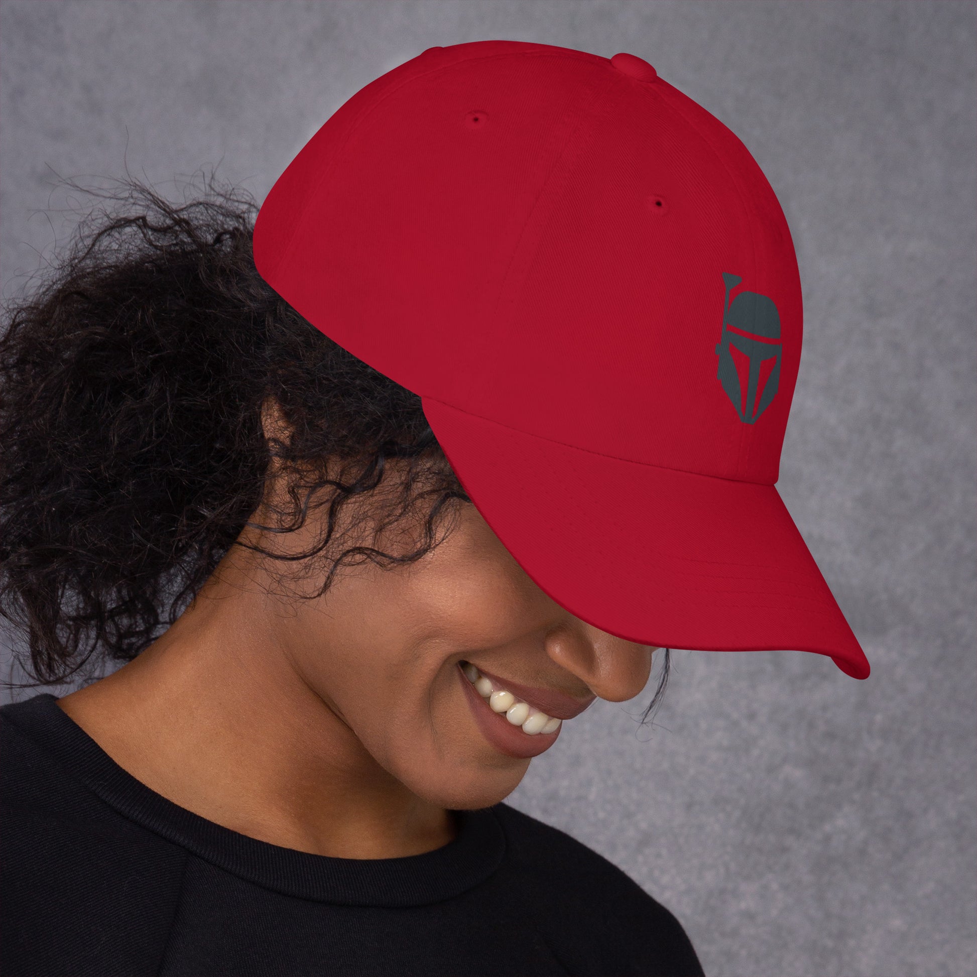 Bounty Hunter - Minimalist Mandalorian Icon - Cap - Baseball Cap - Cranberry - Right side