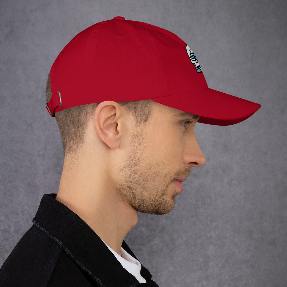 Cyber Robot - Minimalist Cyber Design - Cap - Baseball Cap - Cranberry - Right side