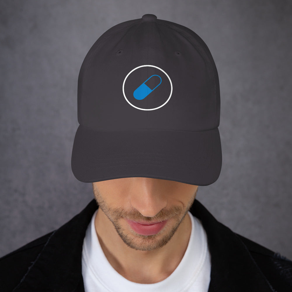 Blue Pill - Sci-Fi Tribute - Cap - Baseball Cap - Dark Grey - Front