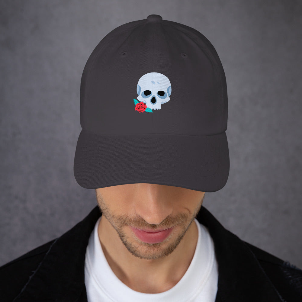 Skull & Flora - Modern Gothic Vibe - Cap - Baseball Cap - Dark Grey - Front