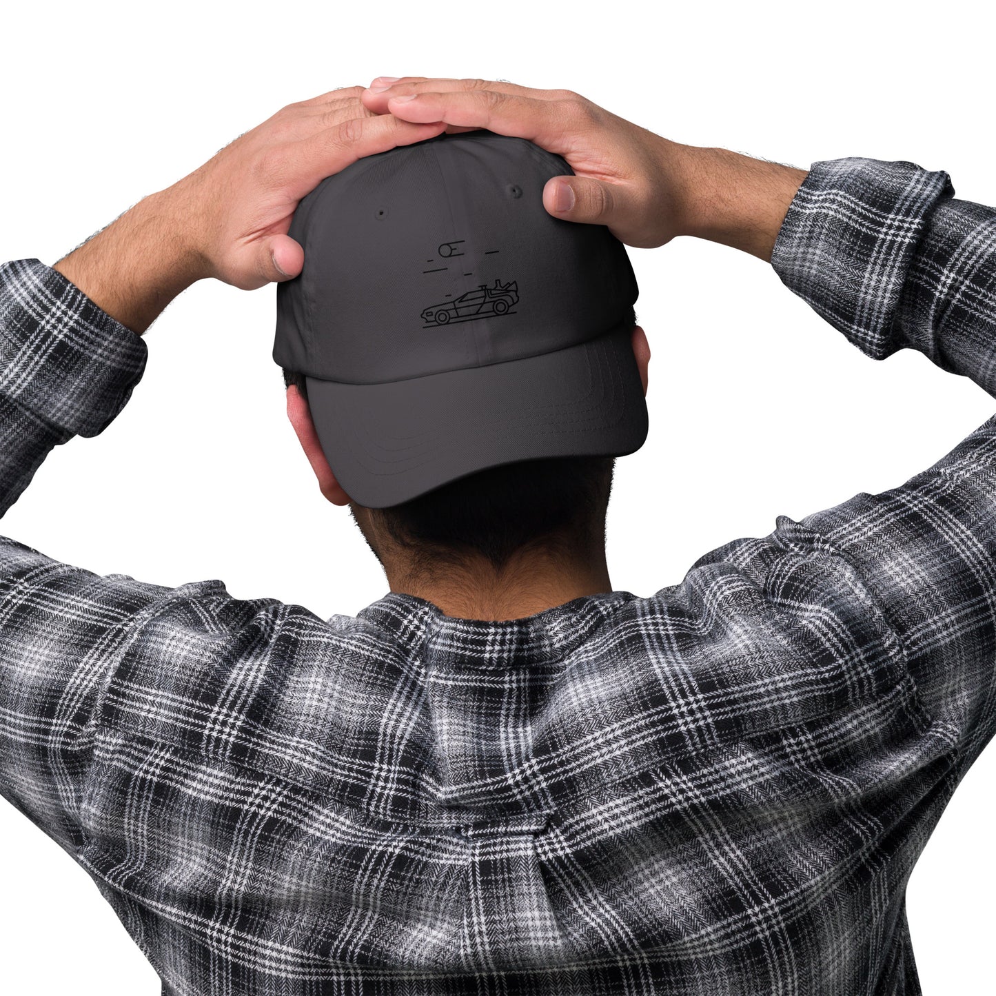 Deelorean 88mph - Time-Traveling Car Design - Cap - Baseball Cap - Dark
Grey - Front