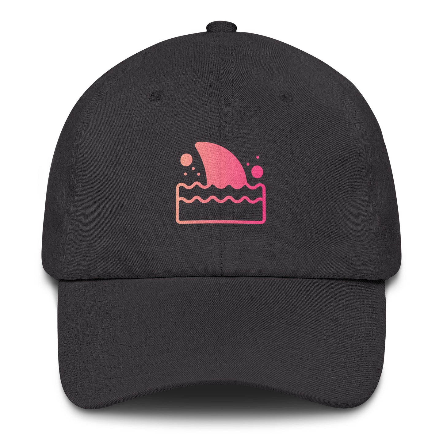 Shark Fin - Pink Hue Minimalist - Cap - Baseball Cap - Dark Grey - Front