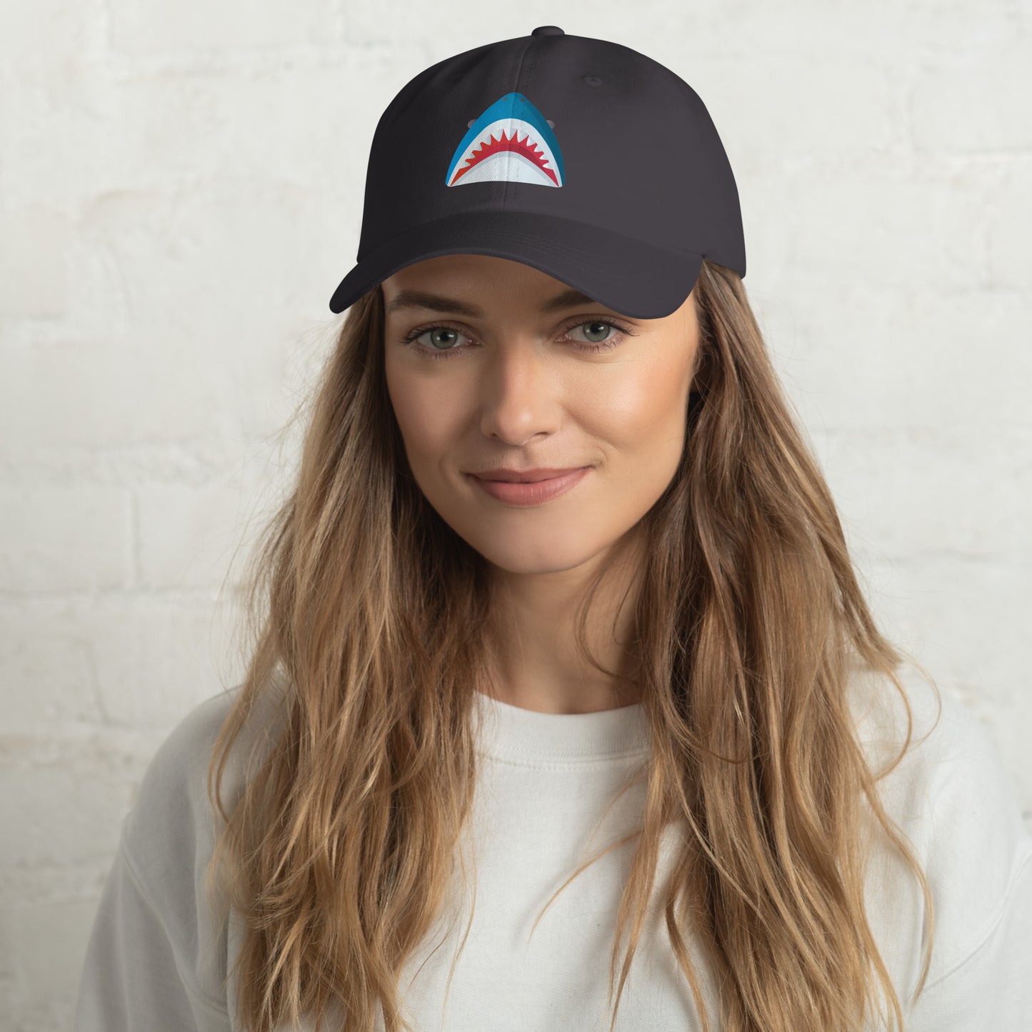 Mr Shark - Cartoon Jaws Pop-Up - Cap - Baseball Cap - Dark Grey - Front