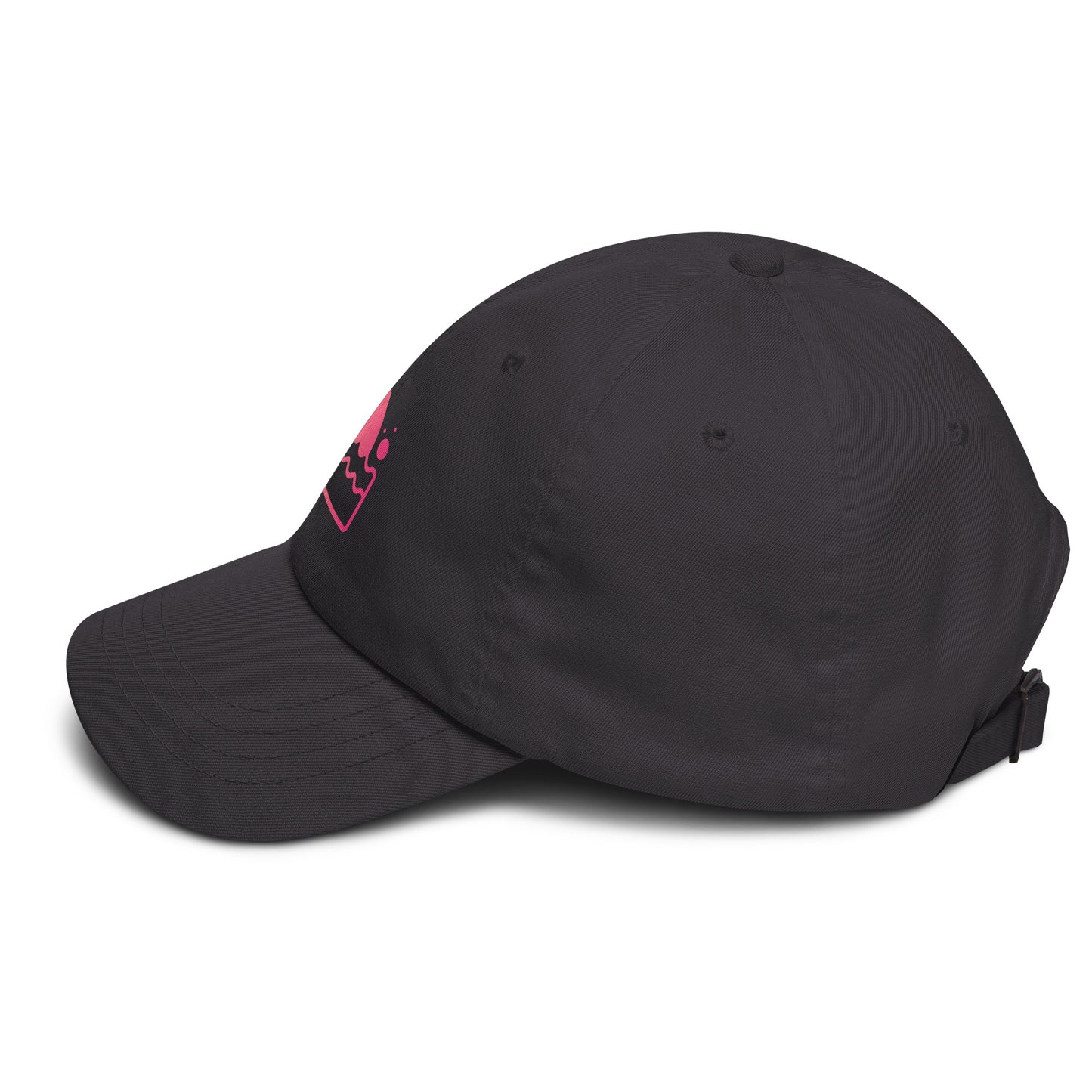 Shark Fin - Pink Hue Minimalist - Cap - Baseball Cap - Dark Grey - Left side