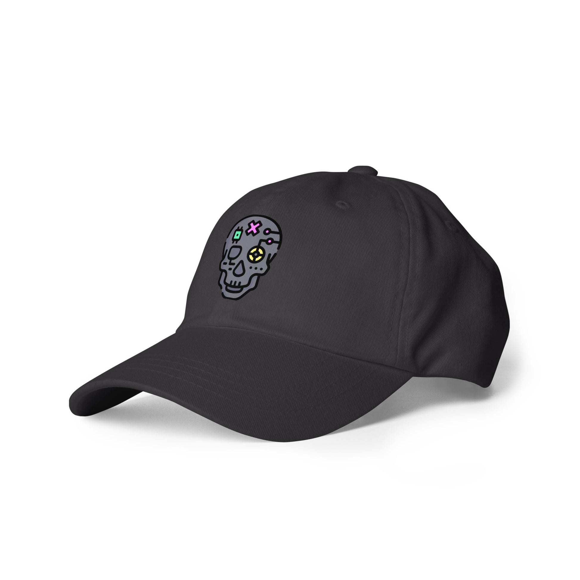 Cartoon Skull - Future Shock Style - Cap - Baseball Cap - Dark Grey - Left front