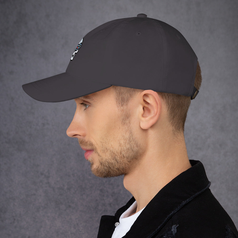 Cyber Robot - Minimalist Cyber Design - Cap - Baseball Cap - Dark Grey - Left side