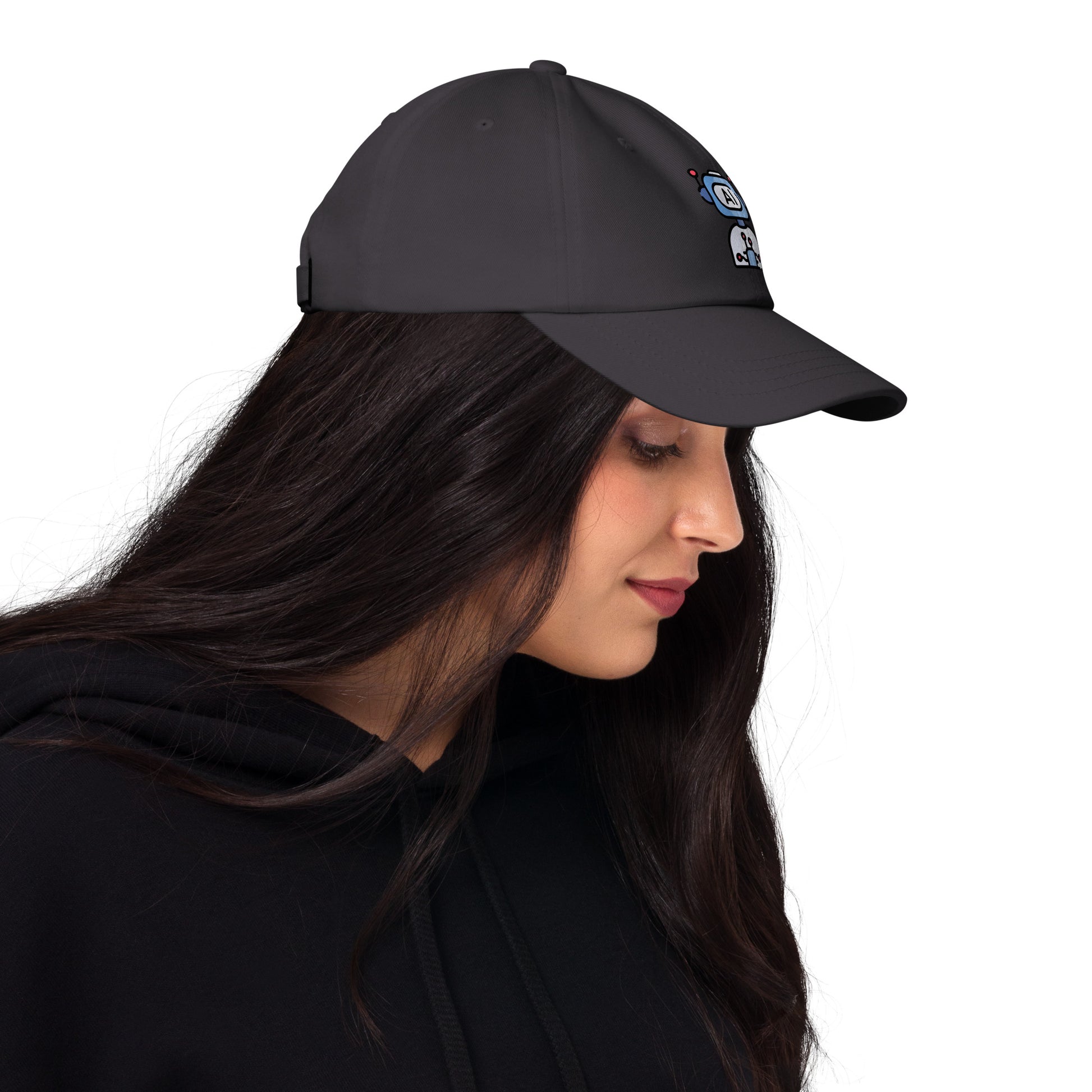 AI - Future Meets Fashion - Cap - Baseball Cap - Dark Grey - Right side