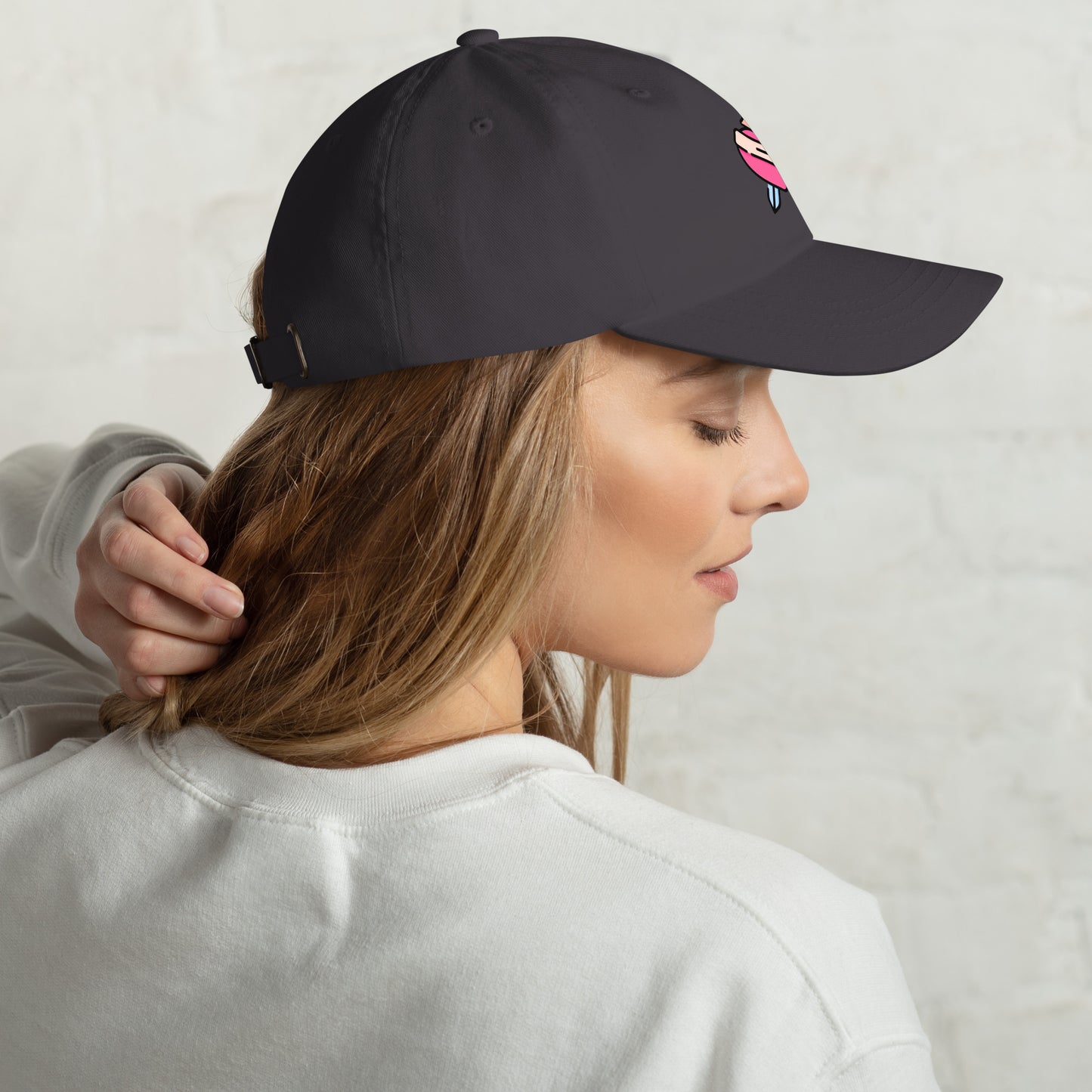 Heart 1 - Tattoo Inspired Art - Cap - Baseball Cap - Dark Grey - Right side