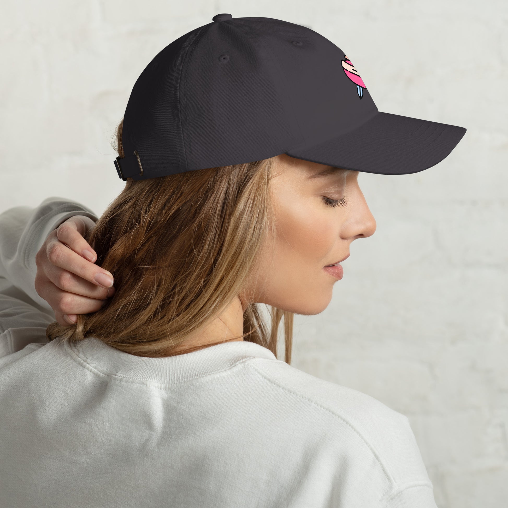Heart 1 - Tattoo Inspired Art - Cap - Baseball Cap - Dark Grey - Right side